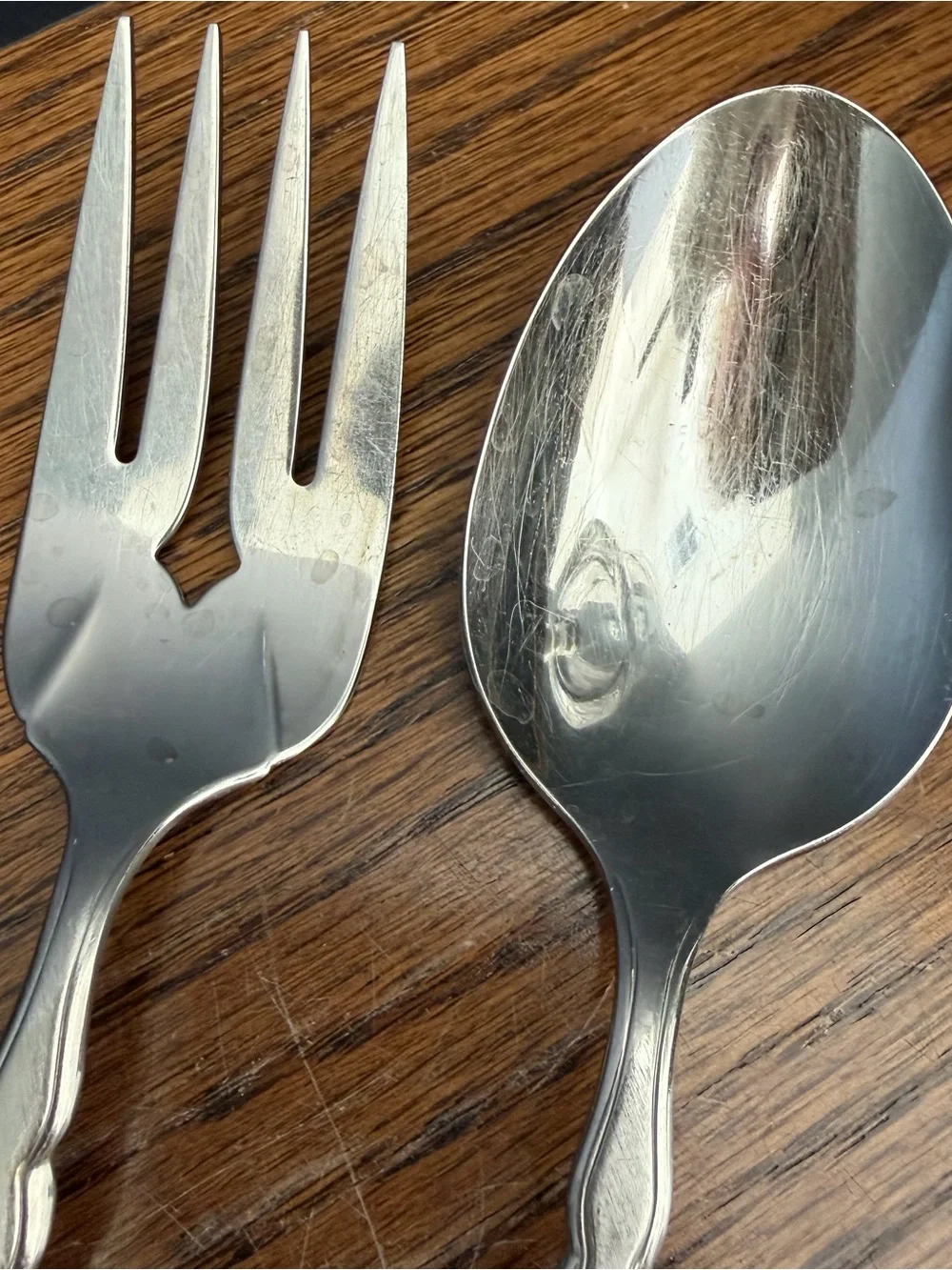 Oneida Cello Valerie Serving Spoon Fork Set Vintage‎ Stainless Flatware